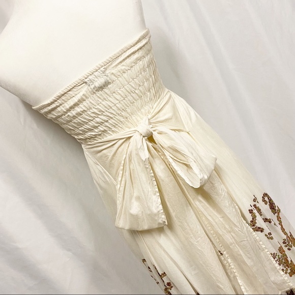 Moda International Boho Cream Floral Strapless Maxi Dress - Picture 7 of 11